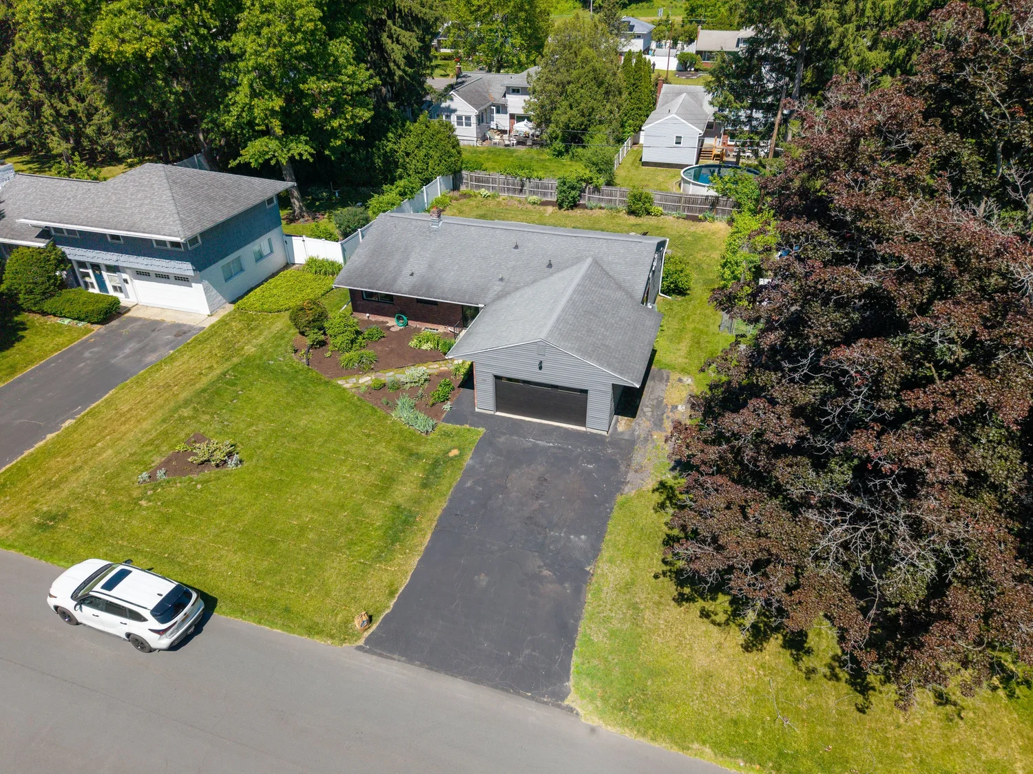 Aerial neighborhood view
